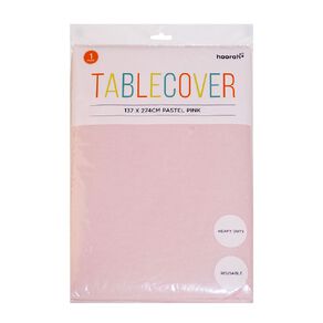 Hoorah Heavy Duty Reusable Tablecover Pastel 137cm x 274cm Pink Mid