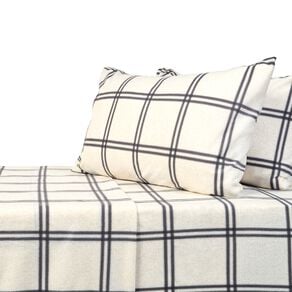 Living & Co Polar Flannel Printed Sheet Set Grey Mid