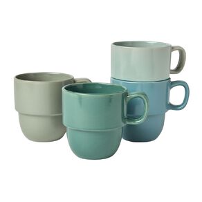 Living & Co Stackable Mugs Green 4 Pack