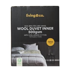 Living & Co 500gsm NZ Wool Duvet Inner White