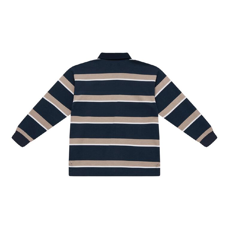 Young Original Long Sleeve Polo, Blue Dark, hi-res